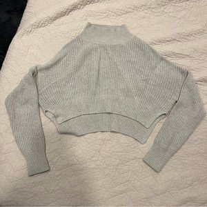 Silence + Noise Crop Knit Grey Sweater